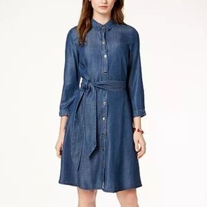 Chambray Shirtdress Womams Size 3X Cotton Blend